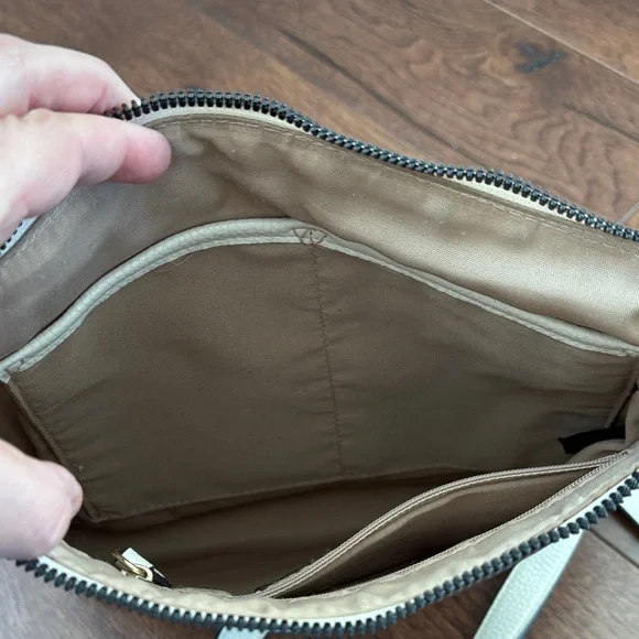 nanette lepore Cream Crossbody Bag with Zipper Accents - Picture 5 of 6